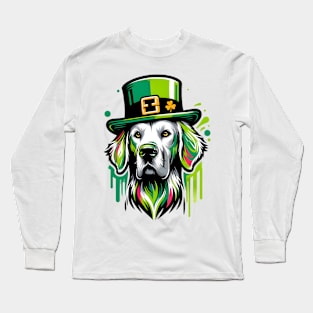 Vibrant Pudelpointer Celebrates Saint Patrick's Day Long Sleeve T-Shirt